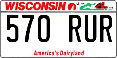 WI license plate 570RUR