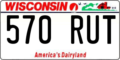 WI license plate 570RUT