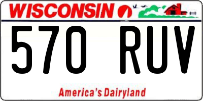 WI license plate 570RUV