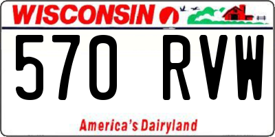 WI license plate 570RVW