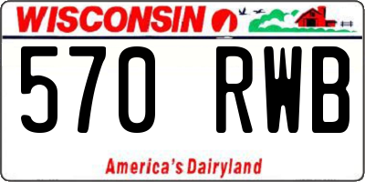 WI license plate 570RWB