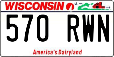 WI license plate 570RWN