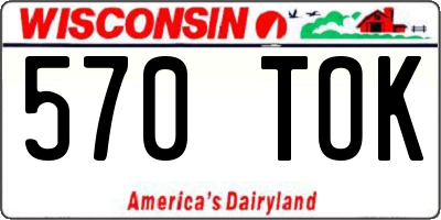 WI license plate 570TOK