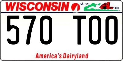 WI license plate 570TOO