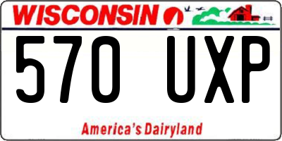 WI license plate 570UXP