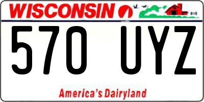 WI license plate 570UYZ