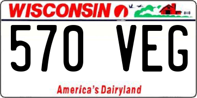 WI license plate 570VEG
