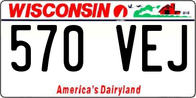 WI license plate 570VEJ