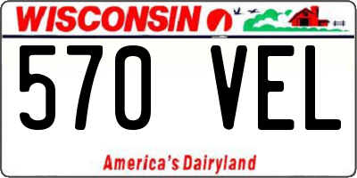 WI license plate 570VEL