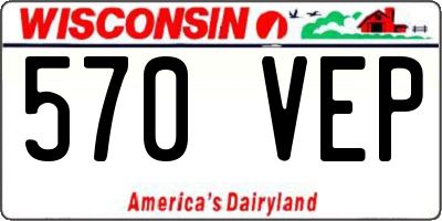 WI license plate 570VEP
