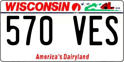 WI license plate 570VES