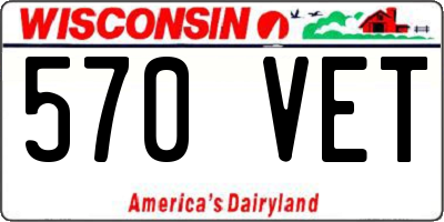 WI license plate 570VET