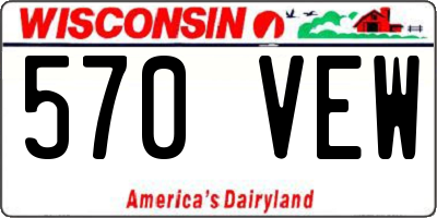 WI license plate 570VEW