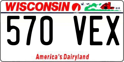WI license plate 570VEX