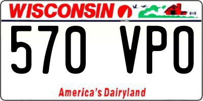 WI license plate 570VPO