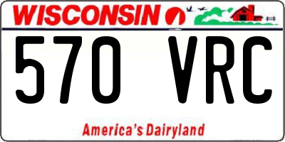 WI license plate 570VRC