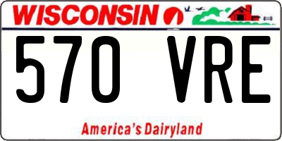 WI license plate 570VRE