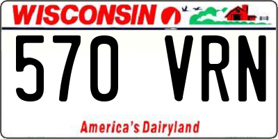 WI license plate 570VRN