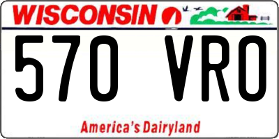 WI license plate 570VRO