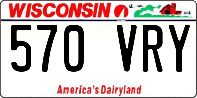 WI license plate 570VRY