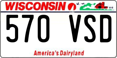 WI license plate 570VSD