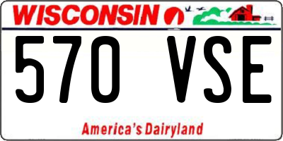 WI license plate 570VSE