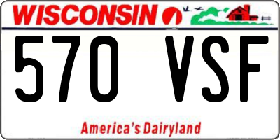 WI license plate 570VSF