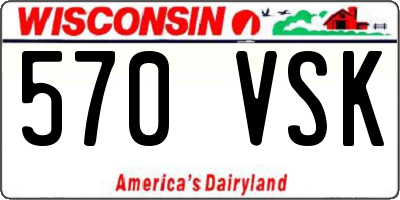 WI license plate 570VSK