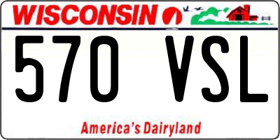 WI license plate 570VSL