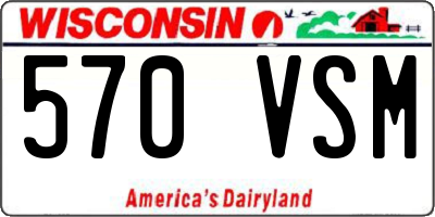 WI license plate 570VSM