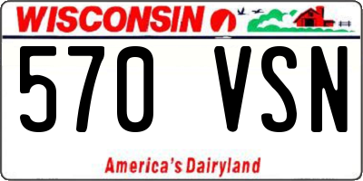 WI license plate 570VSN