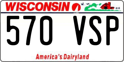 WI license plate 570VSP