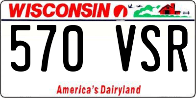 WI license plate 570VSR