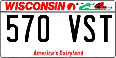 WI license plate 570VST