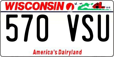 WI license plate 570VSU