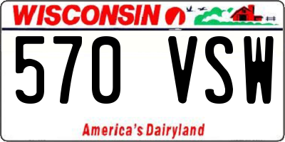 WI license plate 570VSW