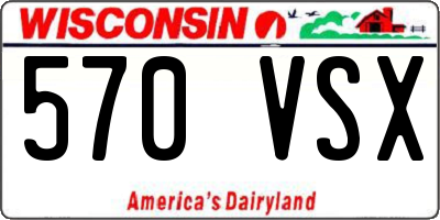 WI license plate 570VSX