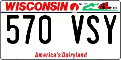WI license plate 570VSY