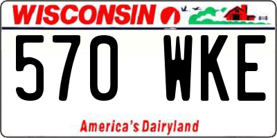 WI license plate 570WKE