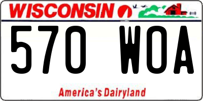 WI license plate 570WOA