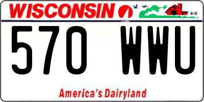 WI license plate 570WWU