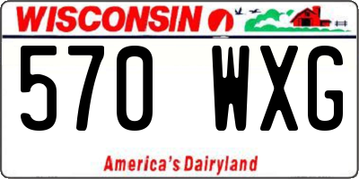 WI license plate 570WXG