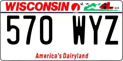 WI license plate 570WYZ