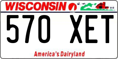 WI license plate 570XET