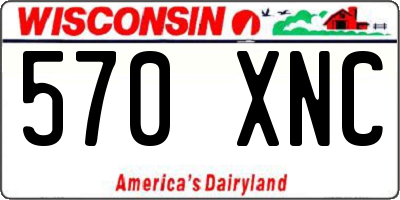 WI license plate 570XNC