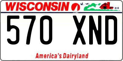 WI license plate 570XND