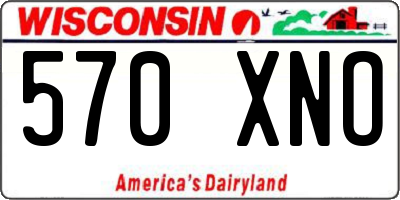 WI license plate 570XNO