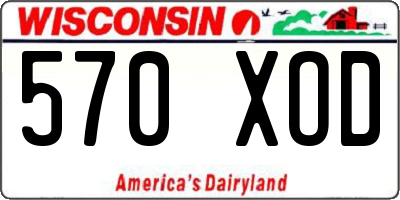 WI license plate 570XOD