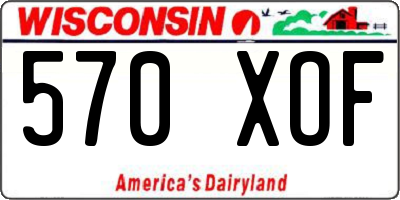 WI license plate 570XOF