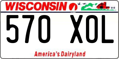 WI license plate 570XOL
